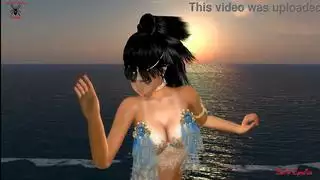 راقصة شرقية خيالية زرقاء تأخذ ثنائي بي بي سي بشراسة